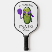 Funny Big Dill Team Name Name Lila Weiß Grün Pickleball Schläger (Vorderseite)
