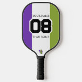 Funny Big Dill Team Name Name Lila Weiß Grün Pickleball Schläger (Rückseite)