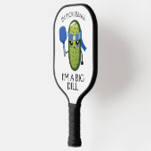 Funny Big Dill Team Name Nummer Blau Weiß und Grün Pickleball Schläger (Links)