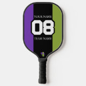 Funny Big Dill Team Name Nummer Lila Schwarz Grün Pickleball Schläger (Rückseite)