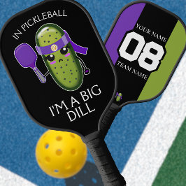Funny Big Dill Team Name Nummer Lila Schwarz Grün Pickleball Schläger