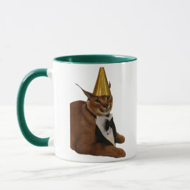 Funny Big Floppa Birthday Cat Meme Double Sided Tasse