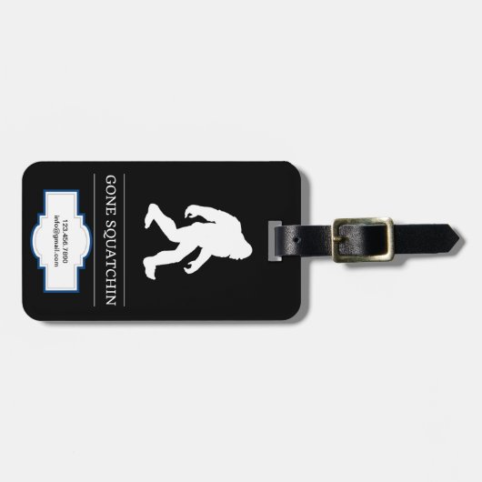 Funny Big Foot Gone Squatchin Sasquatch Gepäckanhänger (Vorderseite horizontal)