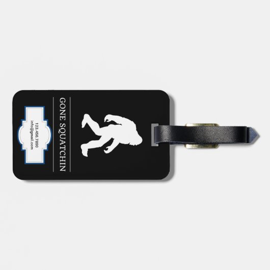 Funny Big Foot Gone Squatchin Sasquatch Gepäckanhänger (Rückseite horizontal)