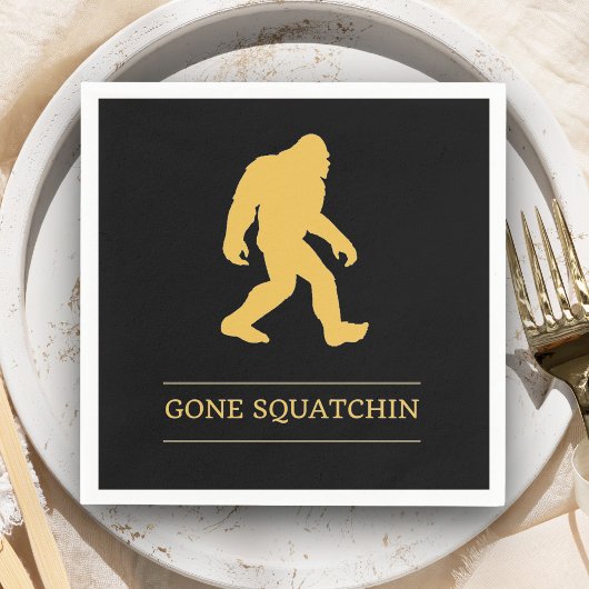 Funny Big Foot Gone Squatchin Sasquatch Serviette