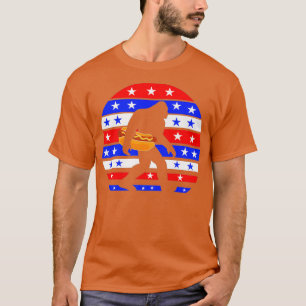 Funny Big Foot Hot Dog American Flag Premium T-Shirt