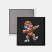 Funny Big Foot Sasquatch 4. Juli Magnet (Vorderseite/Rückseite)
