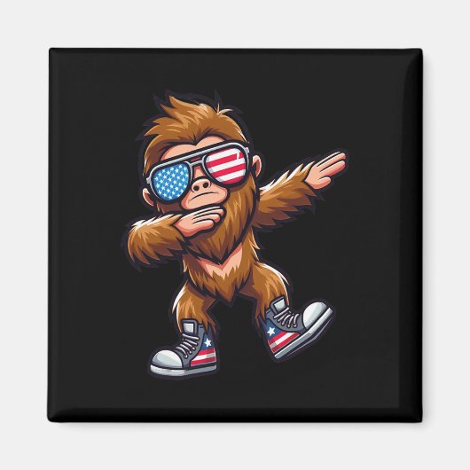 Funny Big Foot Sasquatch 4. Juli Magnet (Vorne)