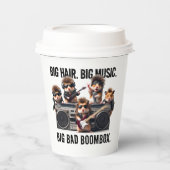 Funny Big Hair Music Boombox Hamster Supergroup Pappbecher (Vorderseite)