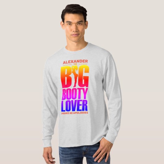 FUNNY Big Hintern Lover Gradient Spectrum mit Name T-Shirt (Vorne ganz)