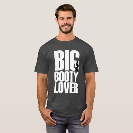 Funny Big Hintern Lover in White Text Graphic T-Shirt (Vorne ganz)