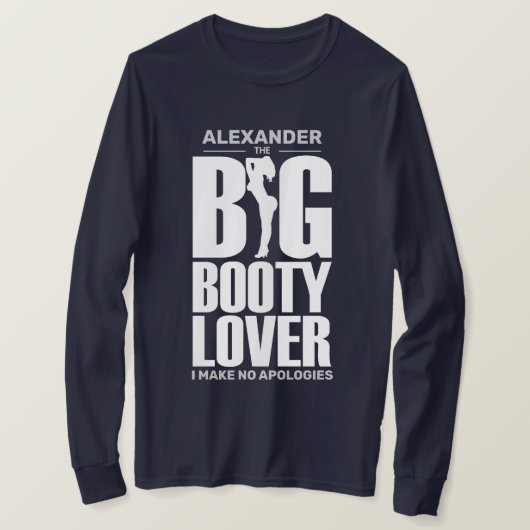 FUNNY Big Hintern Lover mit dem Namen White on Dar T-Shirt (Design vorne)