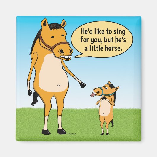 Funny Big Horse und Little Horse Kühlschrankmagnet (Vorne)