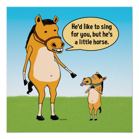 Funny Big Horse und Little Horse Poster (Vorderseite)