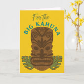 Funny Big Kahuna Tiki Maske Vatertag Karte (Gelbe Blume)