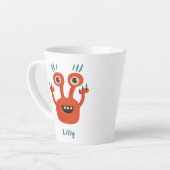 Funny Big Mit Augen Lächeln Niedlich Monster Name Milchtasse (Linke Ecke)