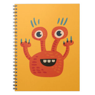 Funny Big Mit Augen Lächeln Niedliches Monster Notizblock