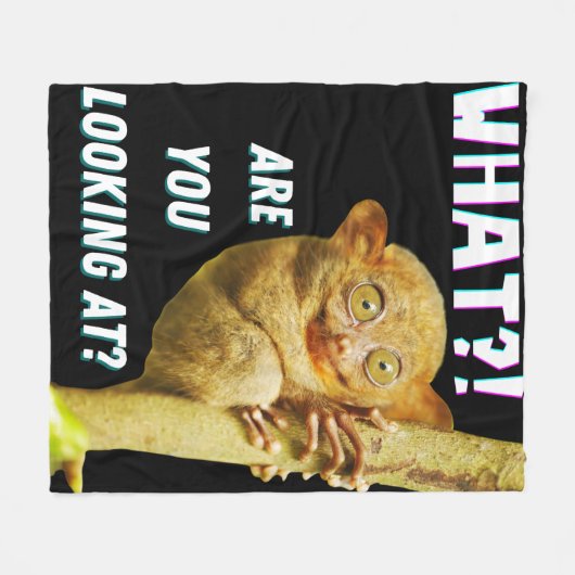 Funny Big Mit Augen Tarsier Was Sie sehen Fleecedecke (Vorderseite (Horizontal))