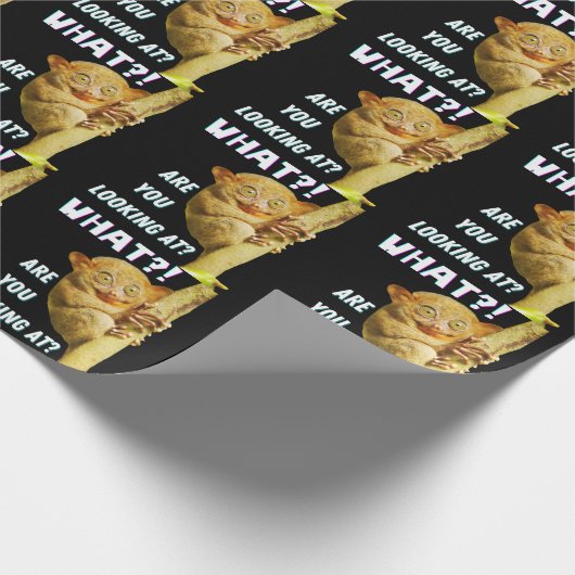 Funny Big Mit Augen Tarsier Was Sie sehen Geschenkpapier (Ecke)