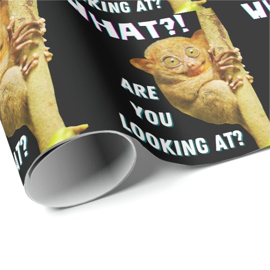 Funny Big Mit Augen Tarsier Was Sie sehen Geschenkpapier (Rolleneckpunkt)