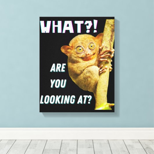 Funny Big Mit Augen Tarsier Was Sie sehen Leinwanddruck (Insitu (Holzboden))