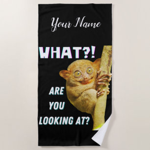 Funny Big Mit Augen Tarsier Was Sie sehen Strandtuch