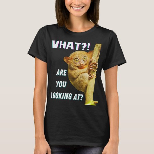 Funny Big Mit Augen Tarsier Was Sie sehen T-Shirt (Vorderseite)