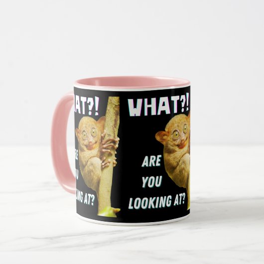 Funny Big Mit Augen Tarsier Was Sie sehen Tasse (Vorderseite Links)