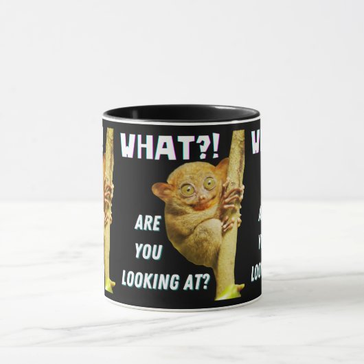 Funny Big Mit Augen Tarsier Was Sie sehen Tasse (Zentrum)