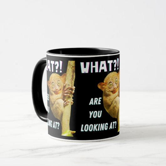 Funny Big Mit Augen Tarsier Was Sie sehen Tasse (Vorderseite Links)