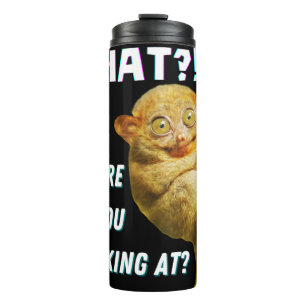 Funny Big Mit Augen Tarsier Was Sie sehen Thermosbecher