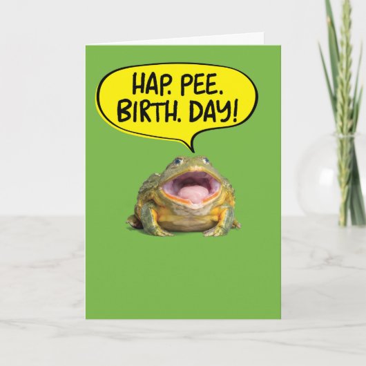 Funny Big Mouth Frog For Hearing Impaired Birthday Karte (Vorderseite)