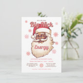 Funny Big Nick Energy African American Santa Party Einladung (Stehend Vorderseite)
