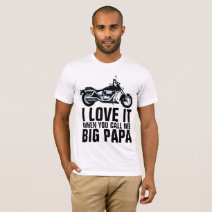 FUNNY BIG PAPA MOTORRADMENMENS T - SHIRT
