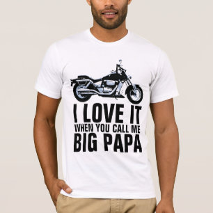 FUNNY BIG PAPA MOTORRADMENMENS T - SHIRT