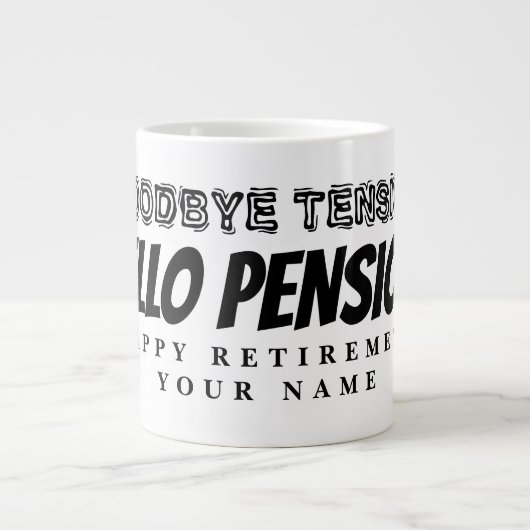 Funny Big pensionierte Kaffee Tasse Geschenk für R (Vorderseite)