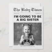 Funny Big Sister Newspaper Pregnancy Ankündigung (Vorderseite)