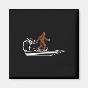 Funny Bigfoot Airboat Swamp Boat Air Boat Sasquatc Magnet