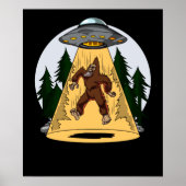 Funny Bigfoot Alien Abduction Space UFO Poster (Vorne)