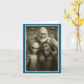 Funny Bigfoot, Alien, &amp; Yeti Sasquatch Rock On Karte (Gelbe Blume)