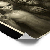 Funny Bigfoot, Alien, &amp; Yeti Sasquatch Rock On Poster (Ecke)