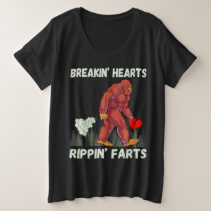 Funny Bigfoot Breakfast Herz Rippin Furzen Große Größe T-Shirt
