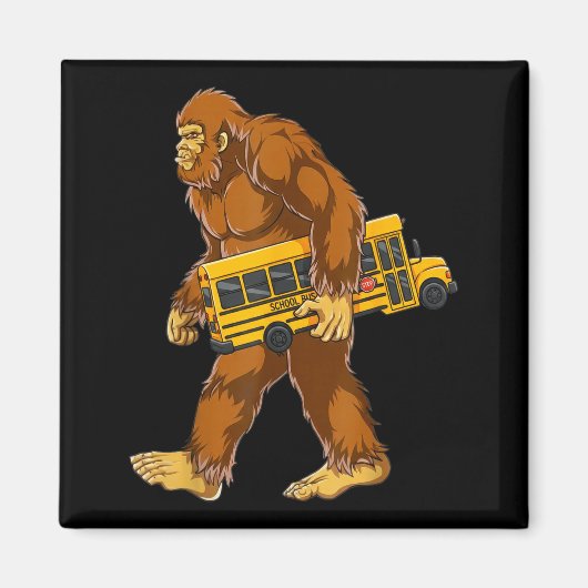 Funny Bigfoot Bus Driver Sasquatch School Bus Love Magnet (Vorne)