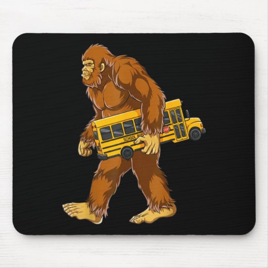 Funny Bigfoot Bus Driver Sasquatch School Bus Love Mousepad (Vorne)