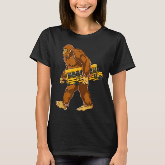 Funny Bigfoot Bus Driver Sasquatch School Bus Love T-Shirt (Vorderseite)