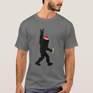 Funny Bigfoot Christmas Rock Santa Bigfoot Sasquat T-Shirt