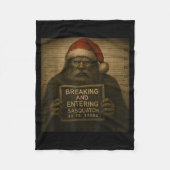 Funny Bigfoot Christmas – Xmas Sasquatch Mugshot  Fleecedecke (Vorderseite)