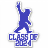 Funny Bigfoot Class von 2024 - Abschluss 2024 Aufkleber (Vorderseite)