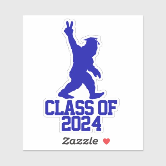 Funny Bigfoot Class von 2024 - Abschluss 2024 Aufkleber (Blatt)