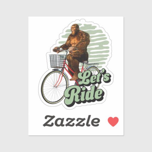 Funny Bigfoot Cycling, Lass's Ride Aufkleber (Blatt)